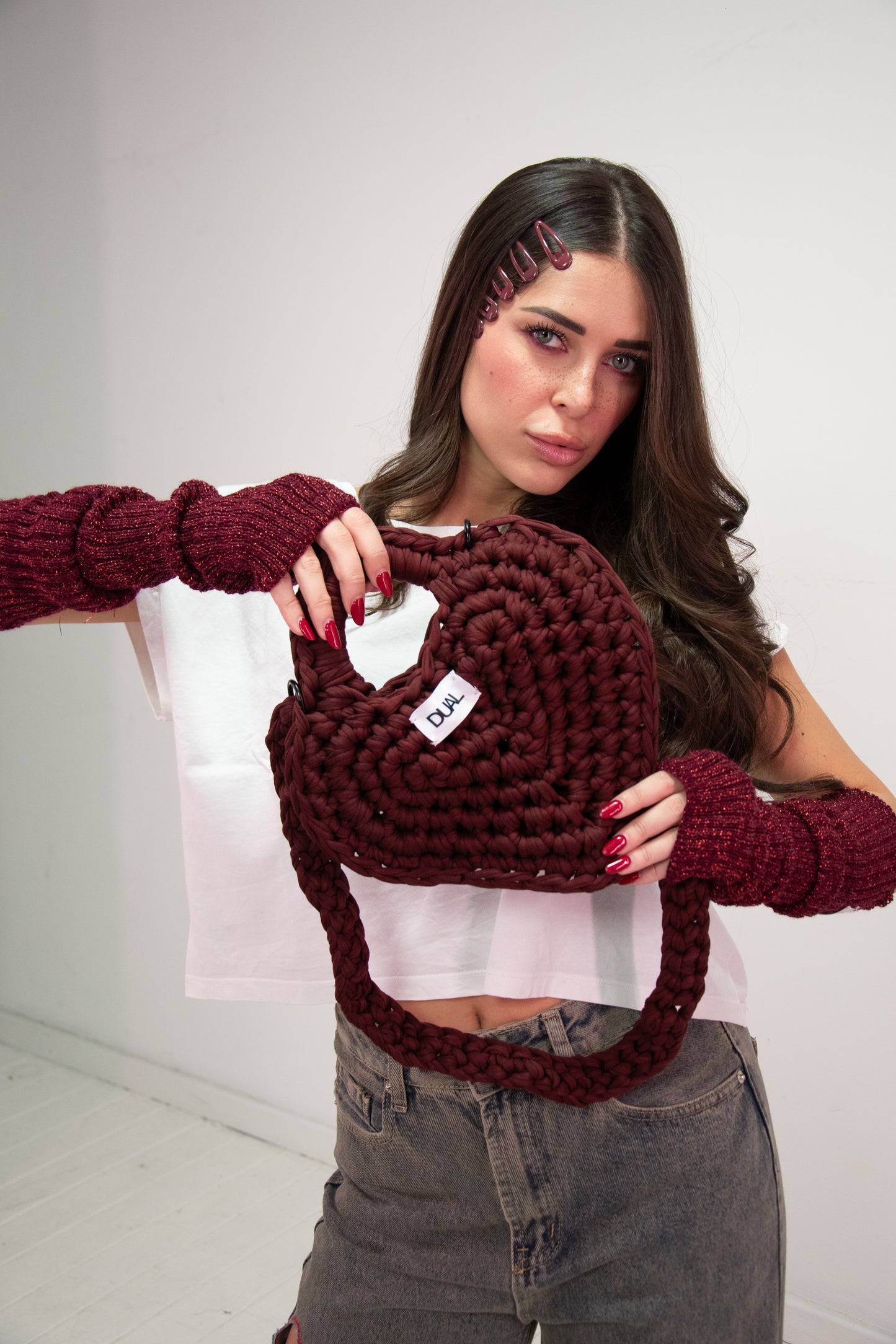 BAG HEART BORDEAUX