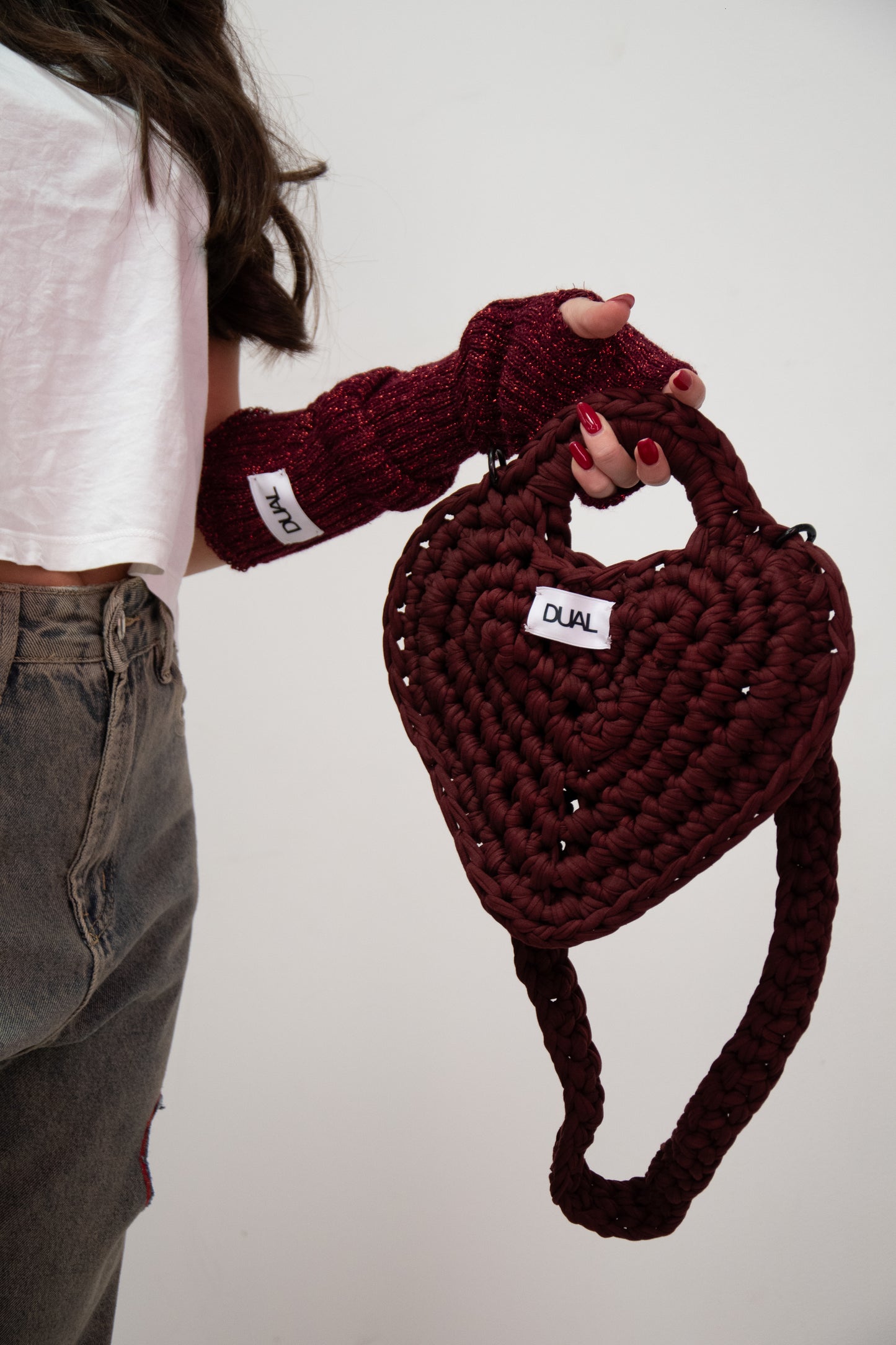 BAG HEART BORDEAUX