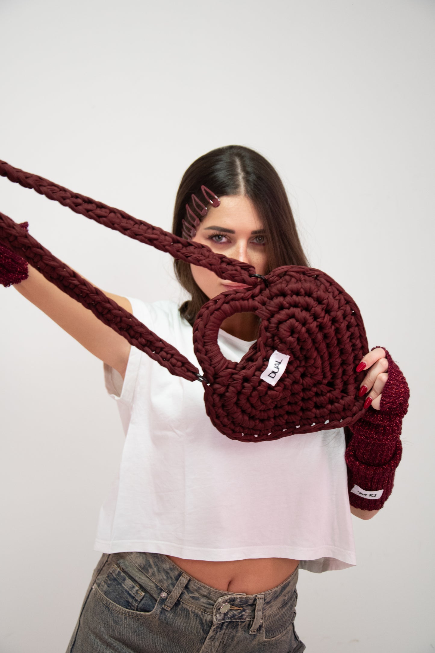 BAG HEART BORDEAUX