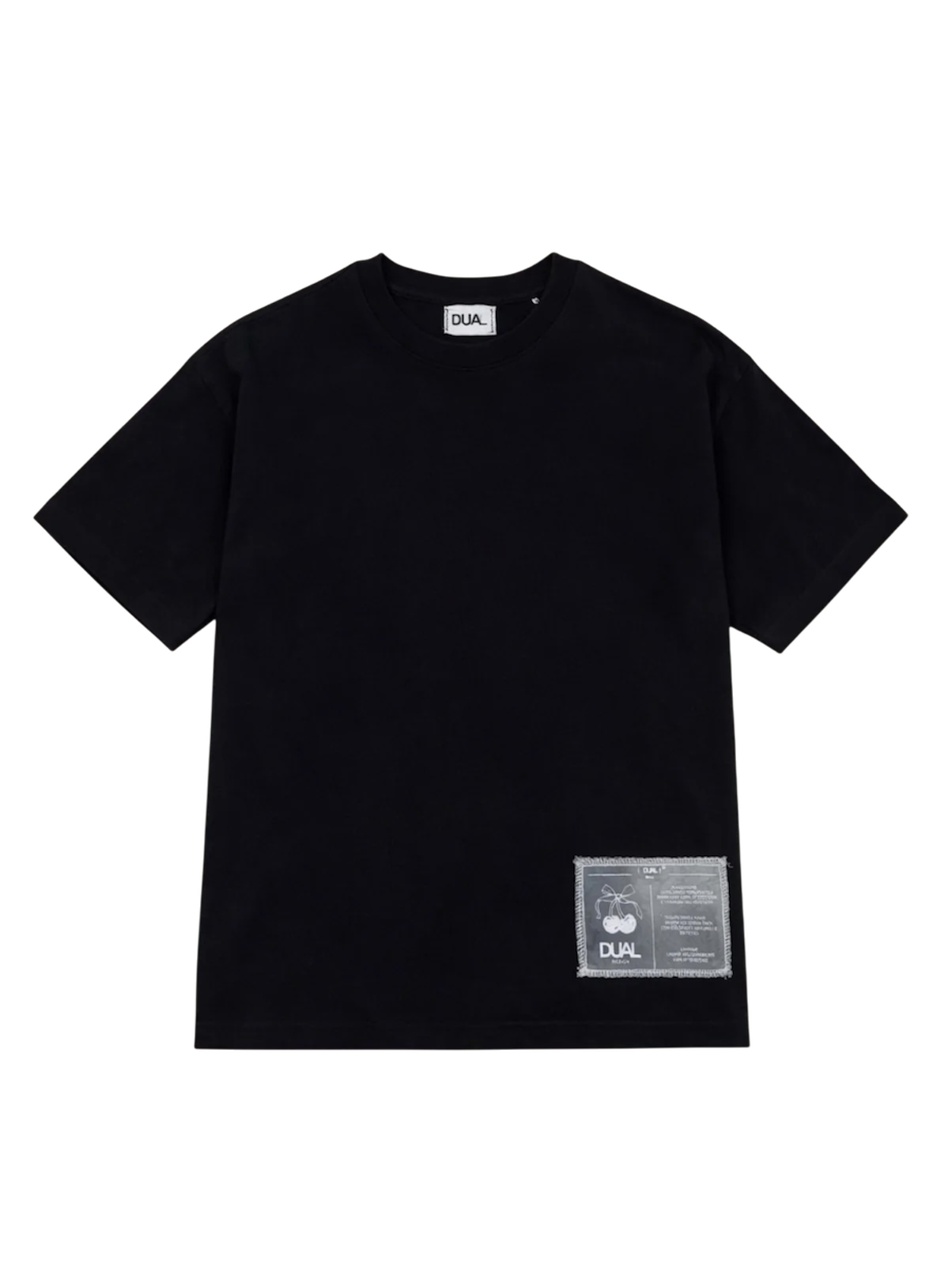 T-SHIRT OVER CHERRY NERA - 100% COTONE ORGANICO