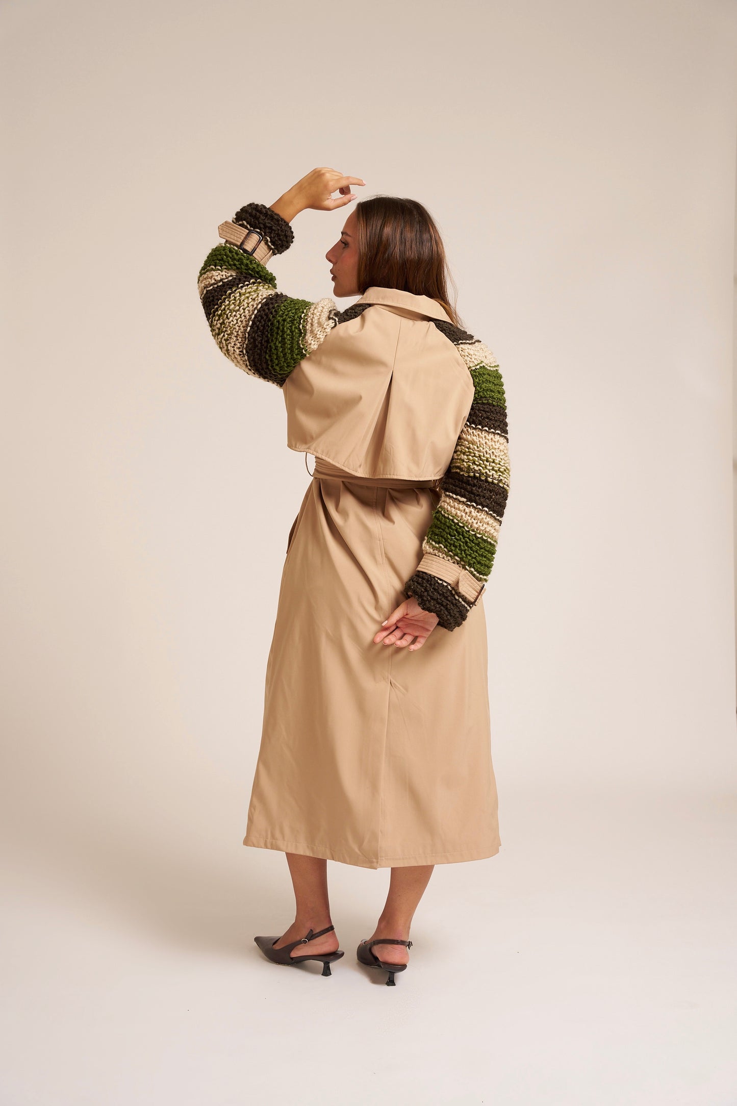 TRENCH CAMMELLO MANICHE MAGLIERIA