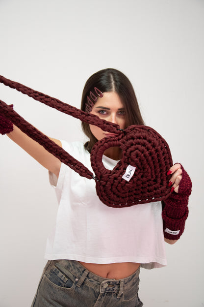 BAG HEART BORDEAUX