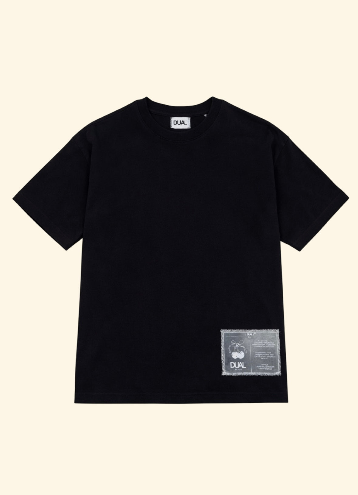 T-SHIRT OVER CHERRY NERA - 100% COTONE ORGANICO