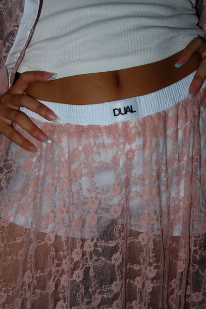 GONNA SARTORIALE IN PIZZO CON BOXER