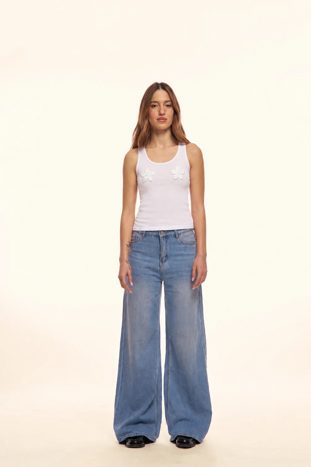 CANOTTA BIANCA - FLOWERS TOP