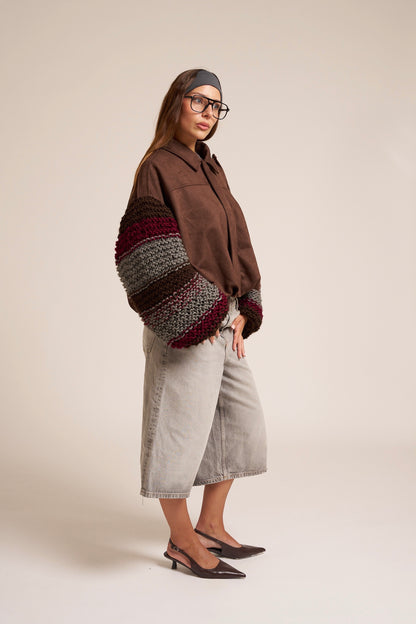 BOMBER CAMOSCIO MANICHE MAGLIERIA