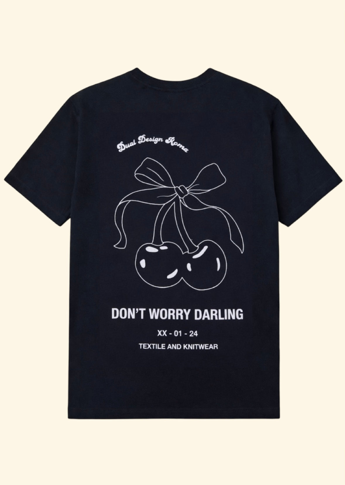 T-SHIRT OVER CHERRY NERA - 100% COTONE ORGANICO