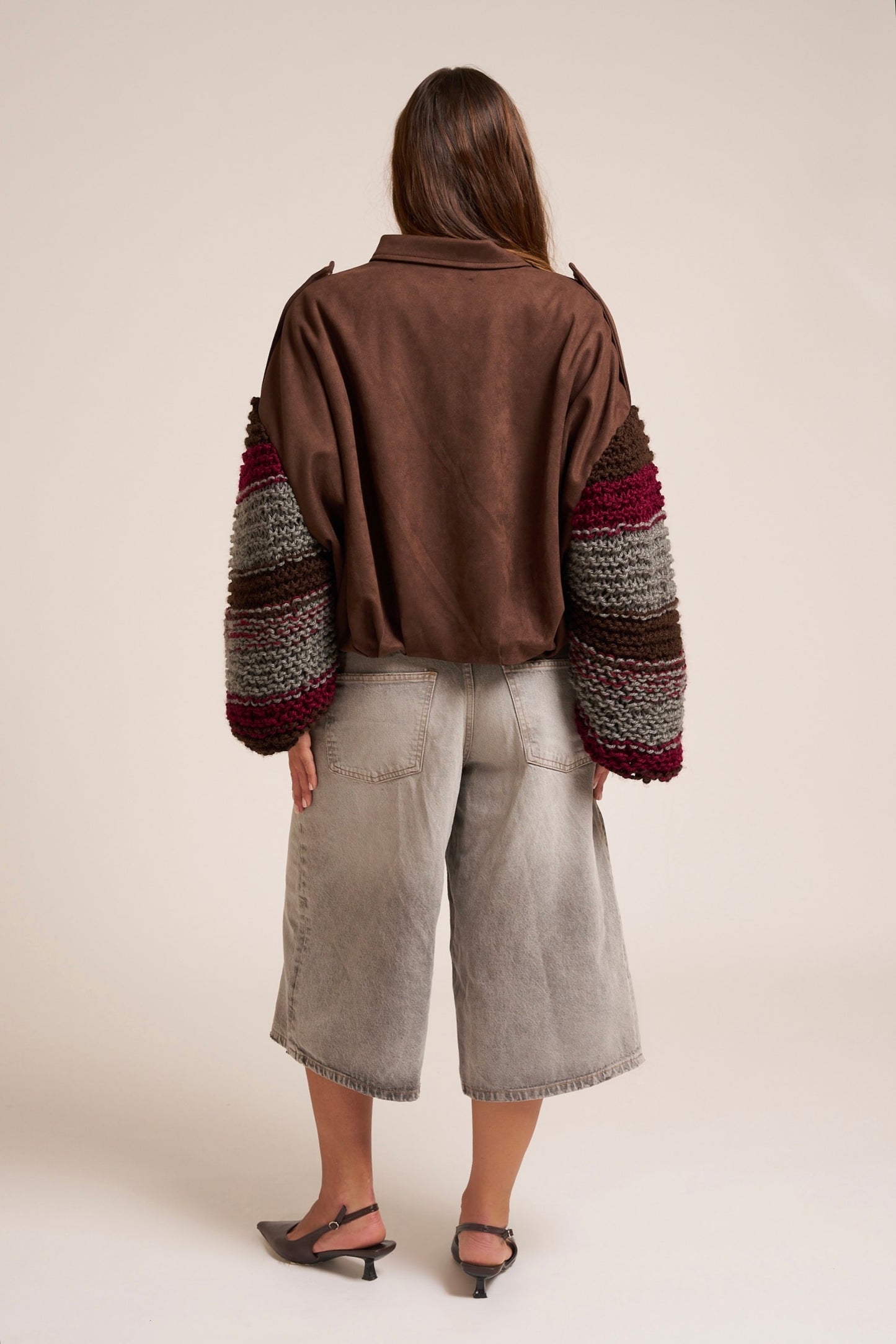 BOMBER CAMOSCIO MANICHE MAGLIERIA