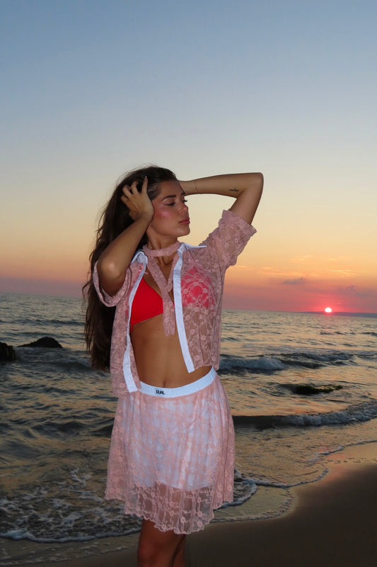 GONNA BOXER CORTA ROSA