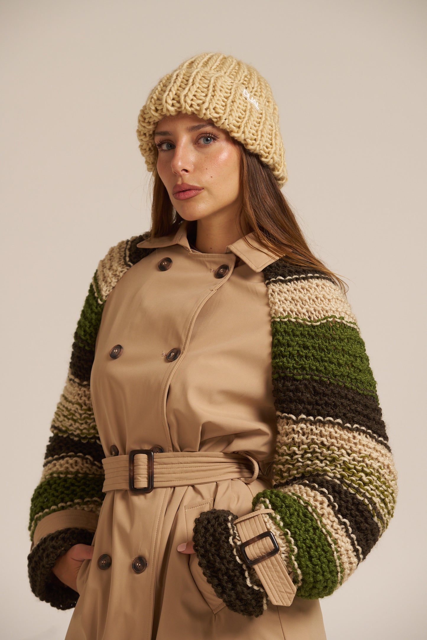 TRENCH CAMMELLO MANICHE MAGLIERIA