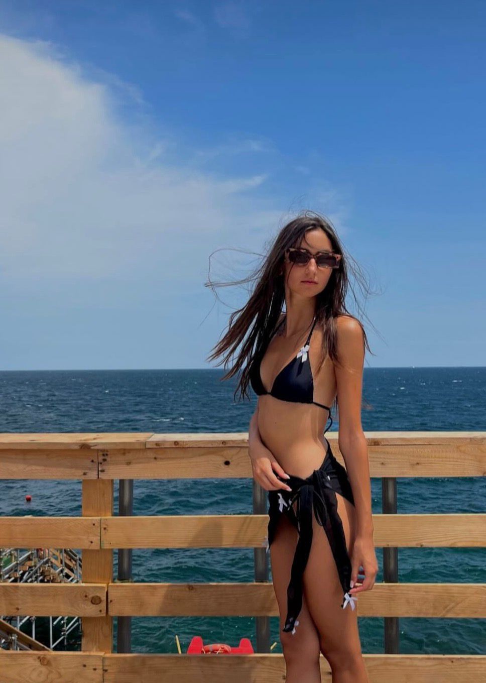 BIKINI NERO FIOCCHI BIANCHI