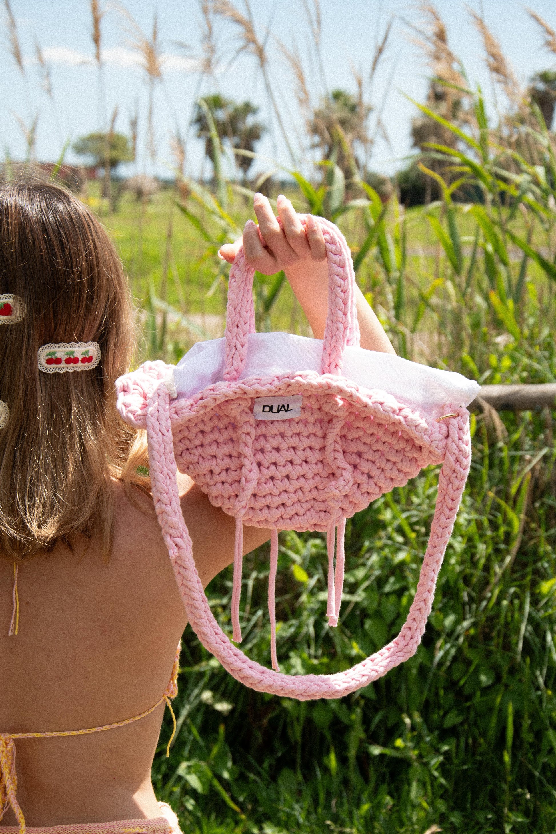 BORSA CROCHET UNCINETTO ROSA BABY DOLL