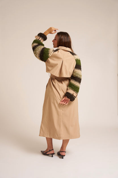 TRENCH CAMMELLO MANICHE MAGLIERIA