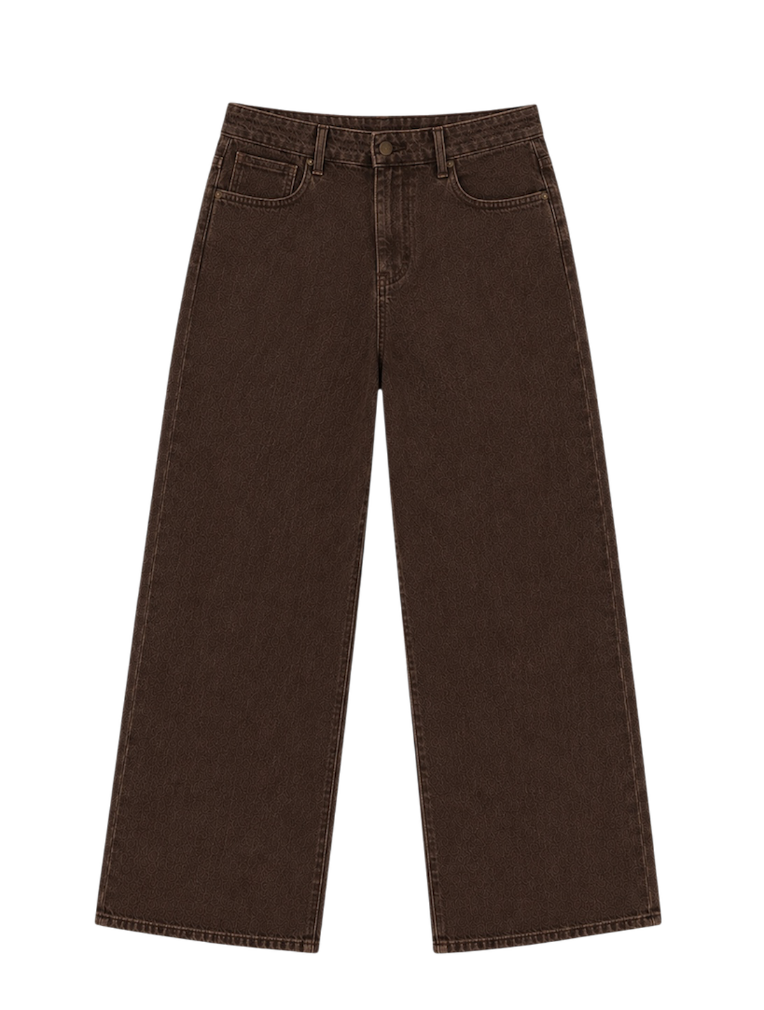 PANTALONI JEANS MARRONI CON FIOCCHI BEIGE