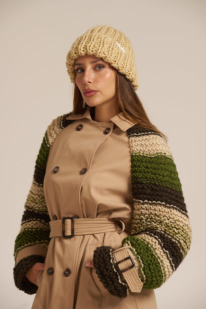 TRENCH CAMMELLO MANICHE MAGLIERIA