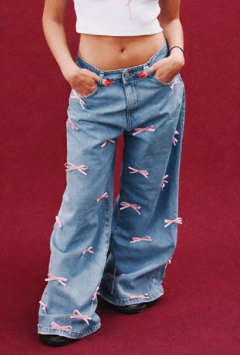 jeans fiocchi rosa