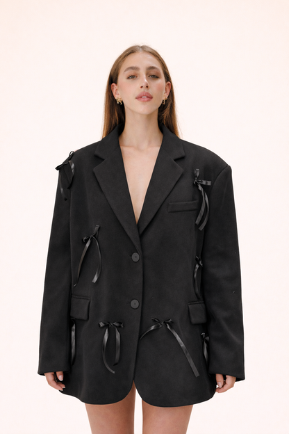 BLAZER GIACCA CAPPOTTO FIOCCHI NERI