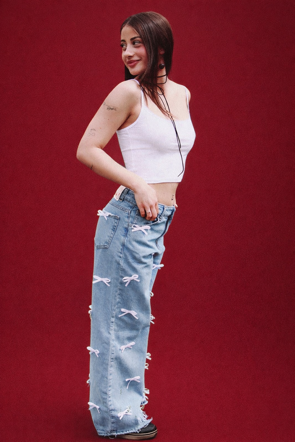jeans fiocchi bianchi