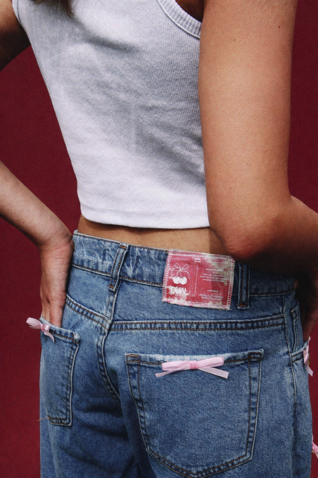jeans fiocchi rosa