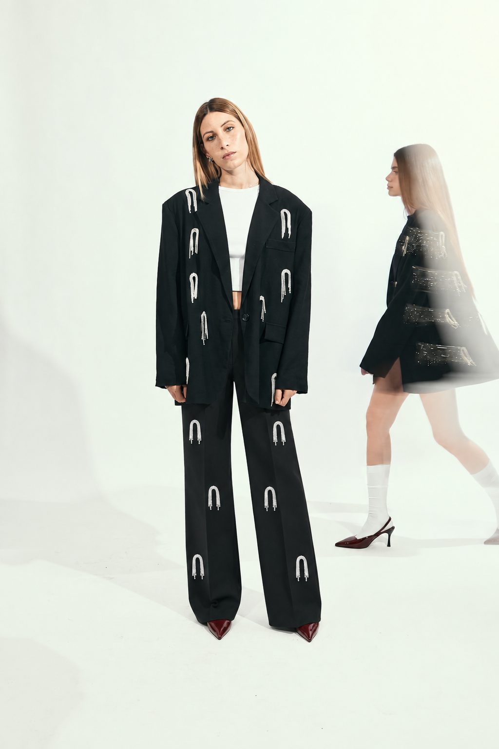 PANTALONE PALAZZO STRASS