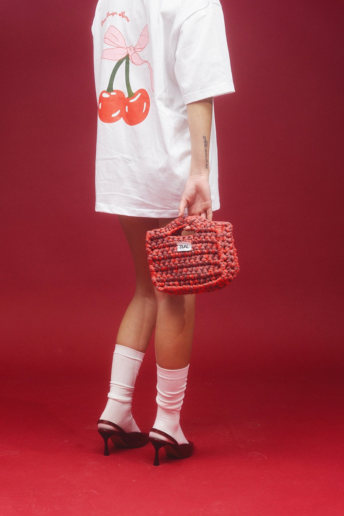 T-SHIRT OVER CHERRY - 100% COTONE ORGANICO