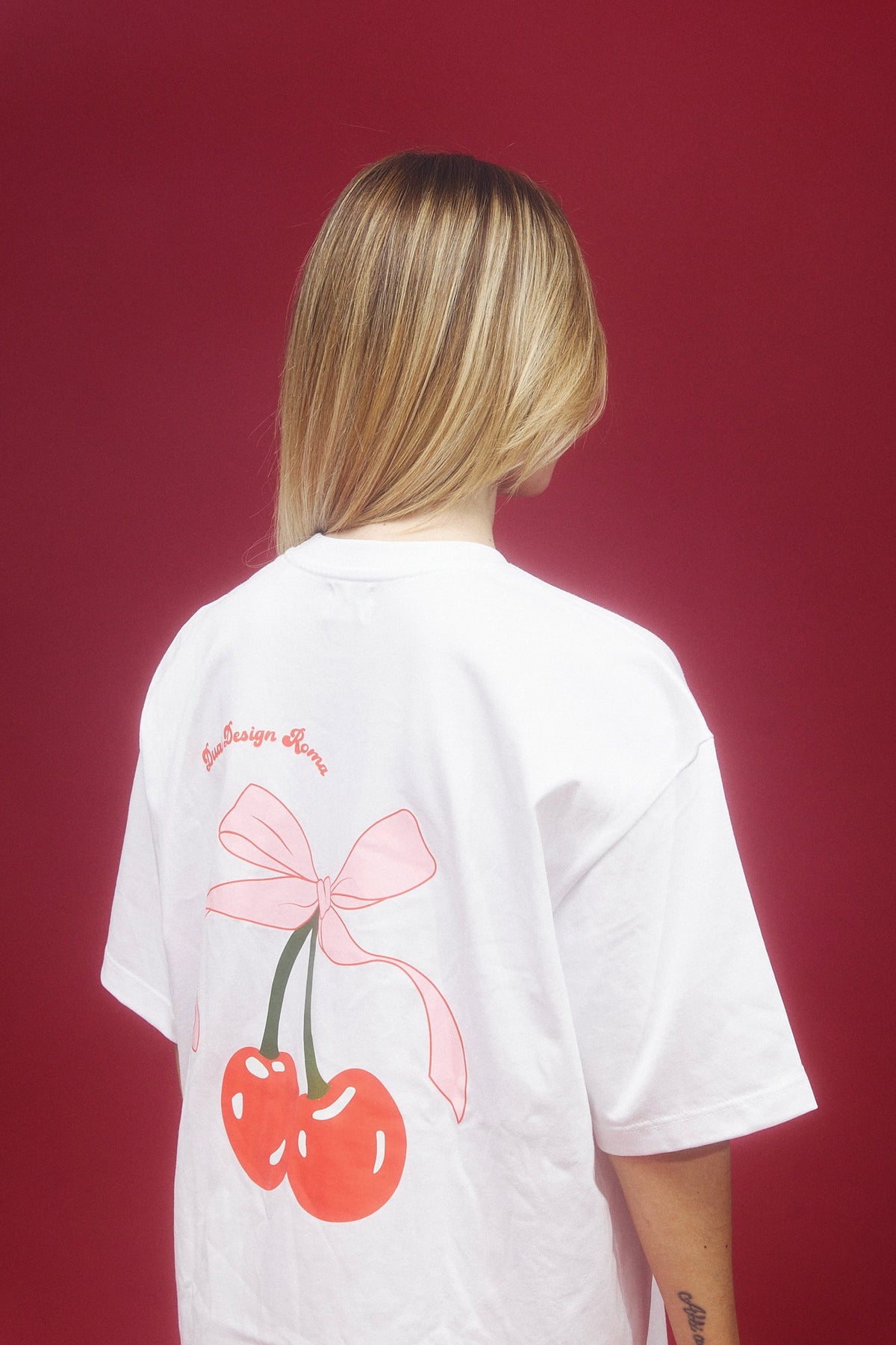 T-SHIRT OVER CHERRY - 100% COTONE ORGANICO