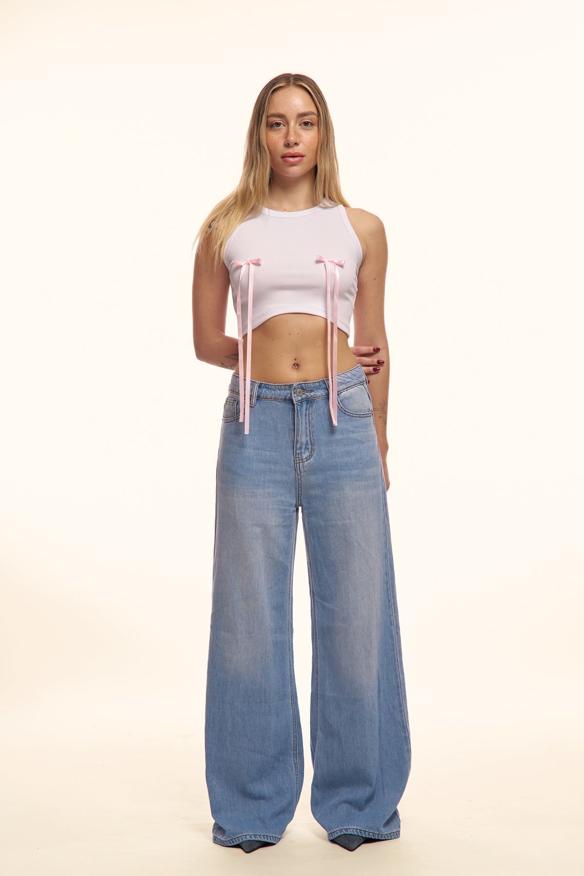 jeans fiocchi rosa