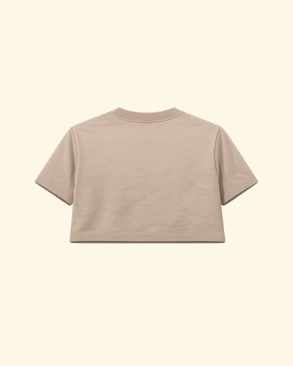 TSHIRT CROP SABBIA CHERRY STAMPA CILIGIA