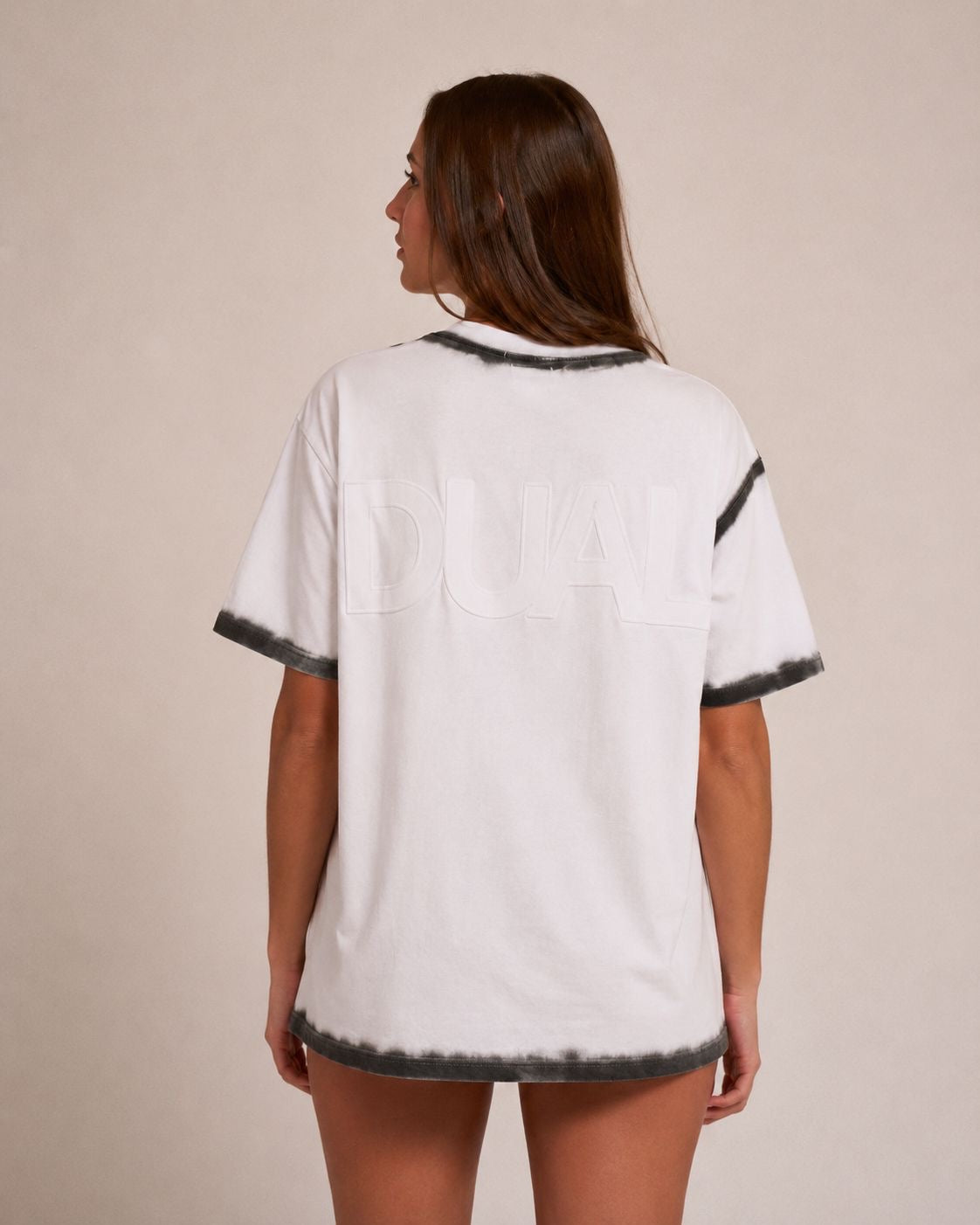 TSHIRT OVER BIANCA AEROGRAFO UNISEX