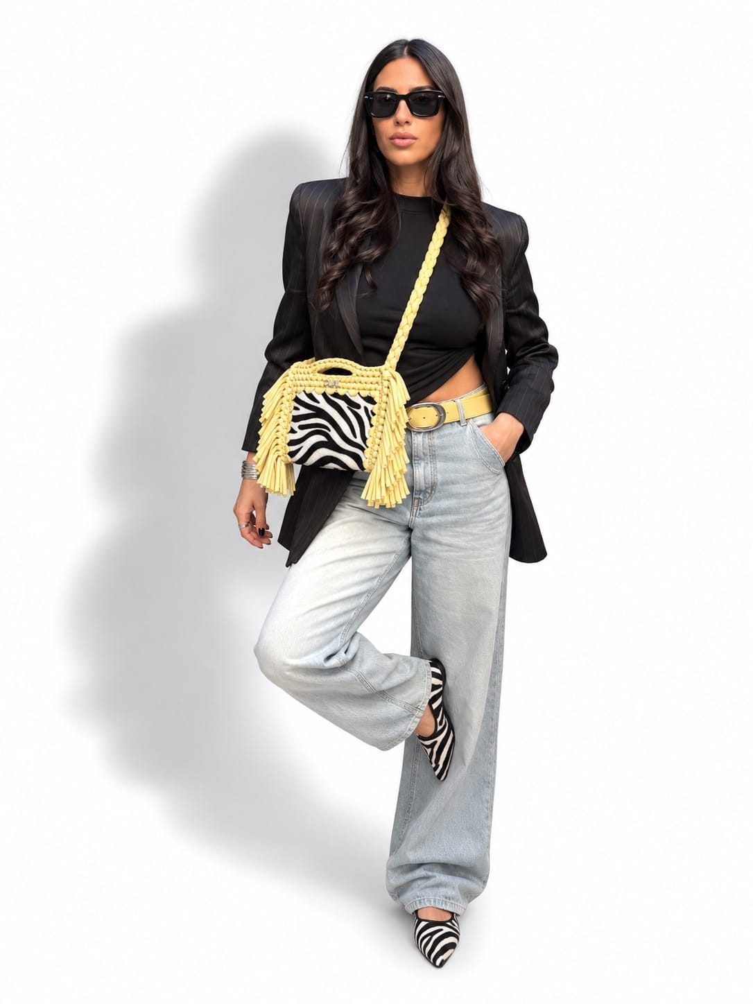 block bag borsa zebrata
