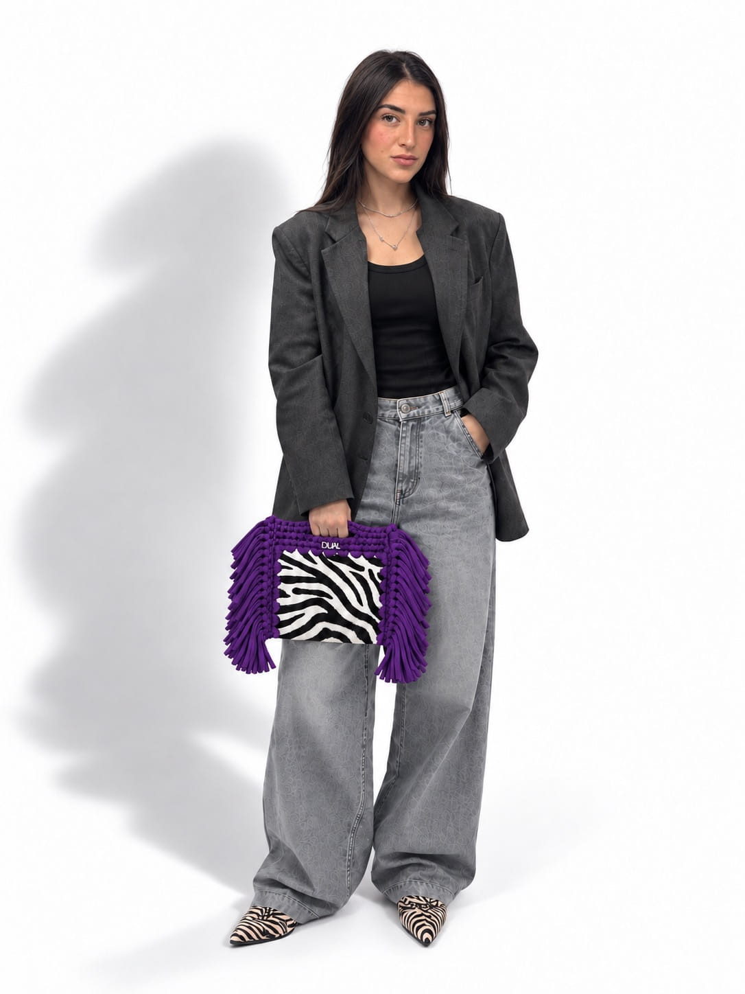 block bag borsa zebrata