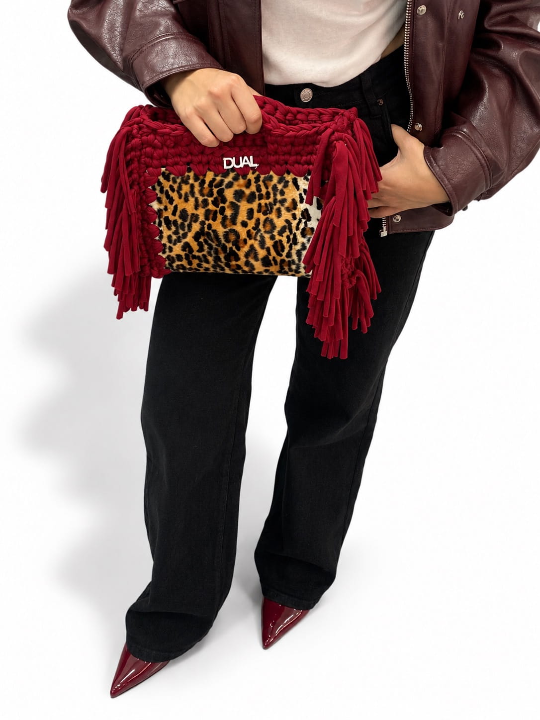 block bag leopardata bordeaux
