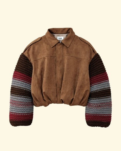BOMBER CAMOSCIO MANICHE MAGLIERIA