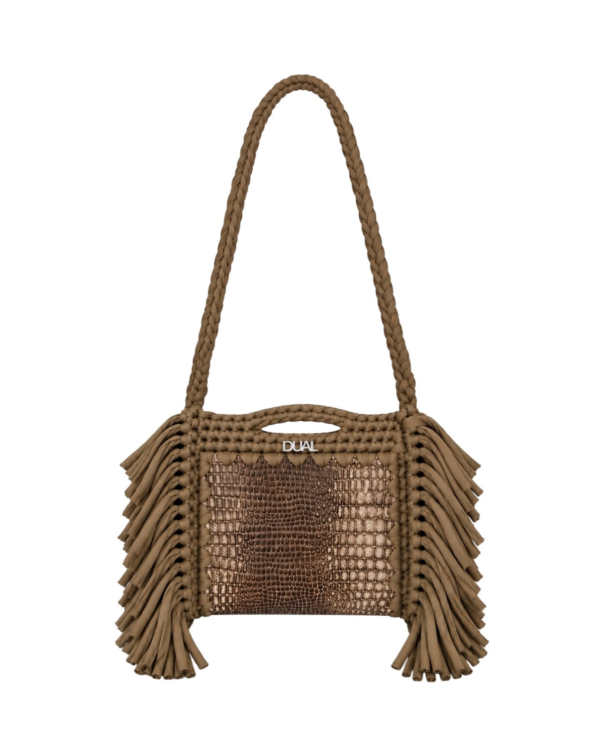 borsa animalier pitonata block bag tracolla da vita