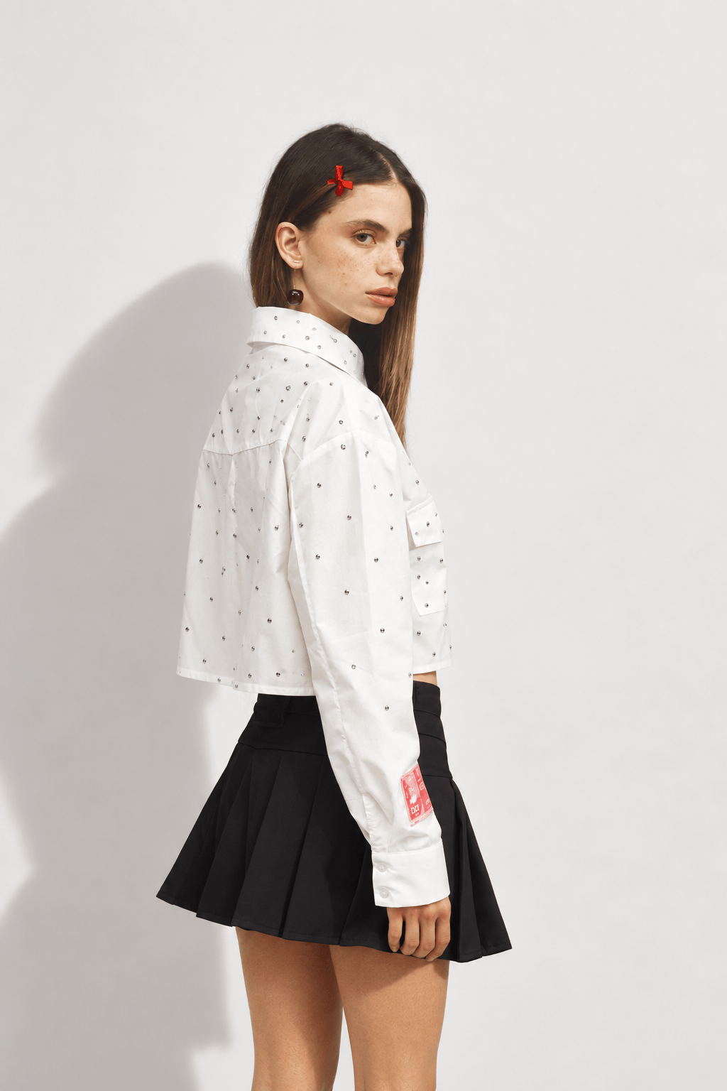 camicia crop strass custom