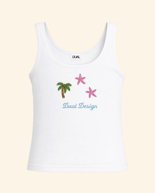 canotta tropical top celeste