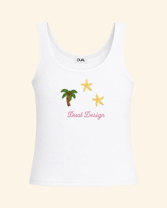 canotta tropical top rosa
