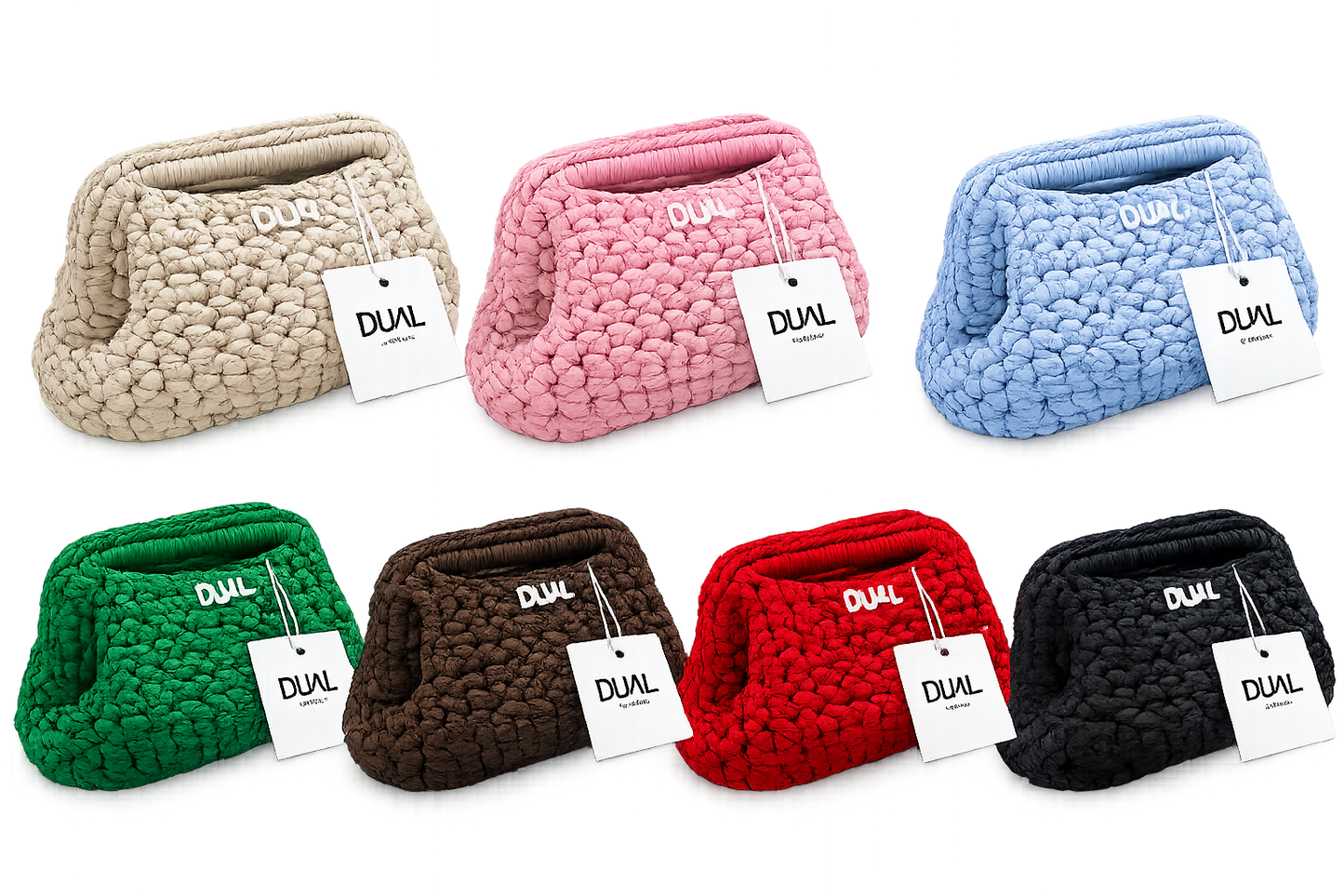 clutch monocolore uncinetto borsa crochet