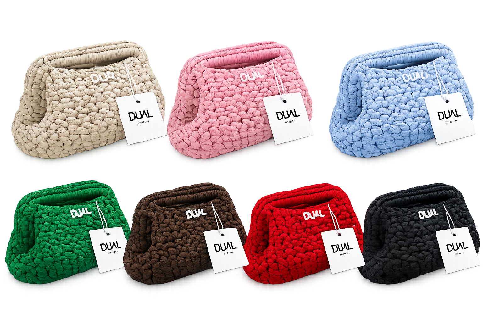 clutch monocolore uncinetto borsa crochet