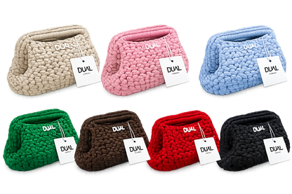 clutch monocolore uncinetto borsa crochet