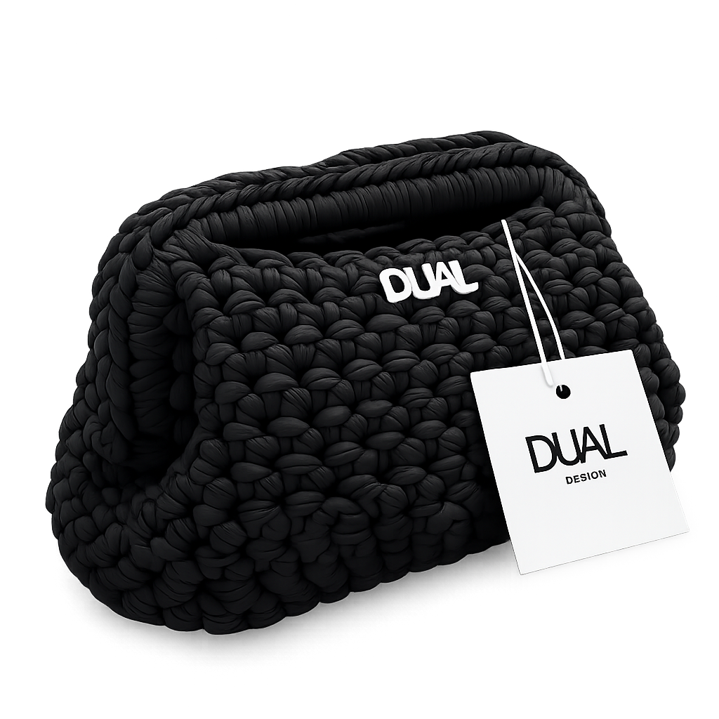 clutch monocolore crochet nera