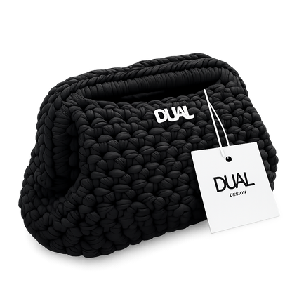 clutch monocolore crochet nera