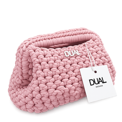 clutch monocolore crochet rosa