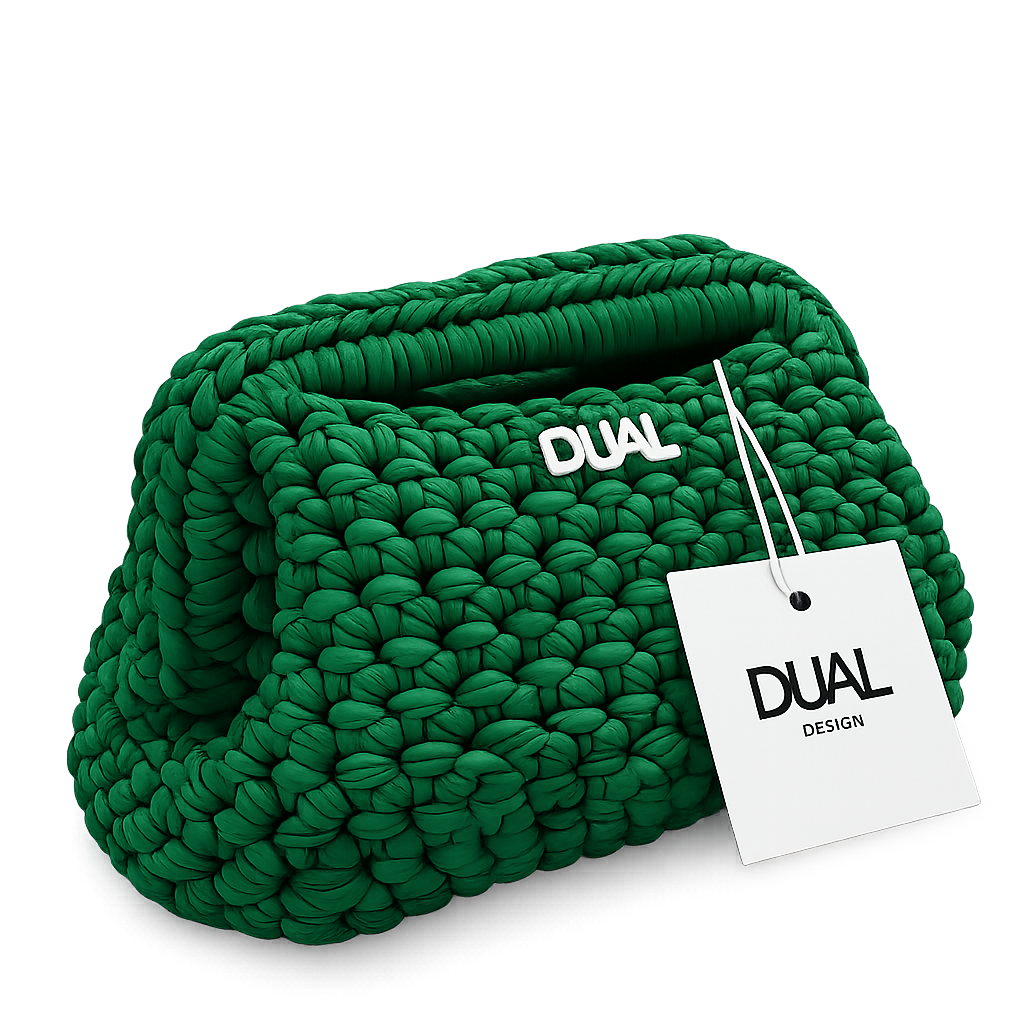 clutch monocolore crochet verde