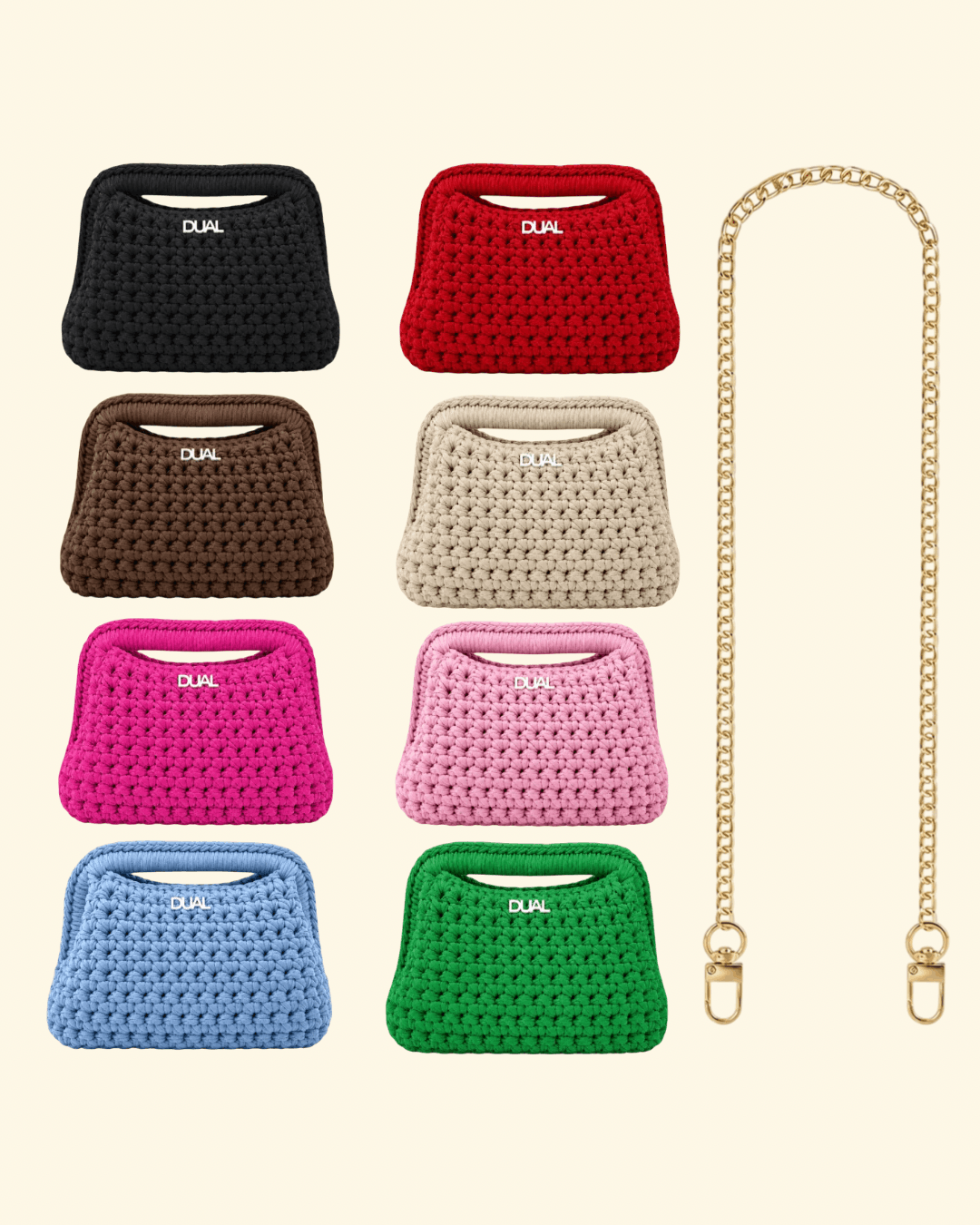CLUTCH CROCHET MONOCOLORE