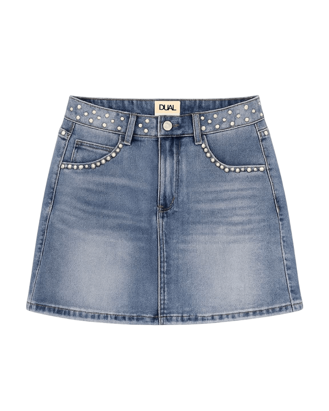 gonna jeans denim con fiocchi