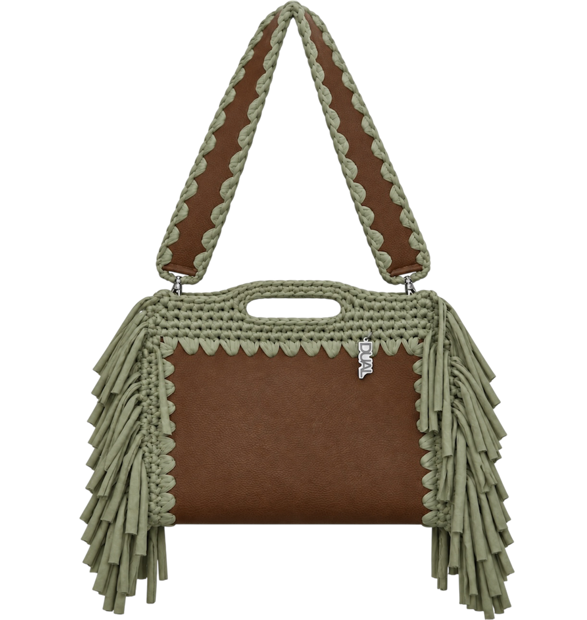 fluffy bag marrone verde