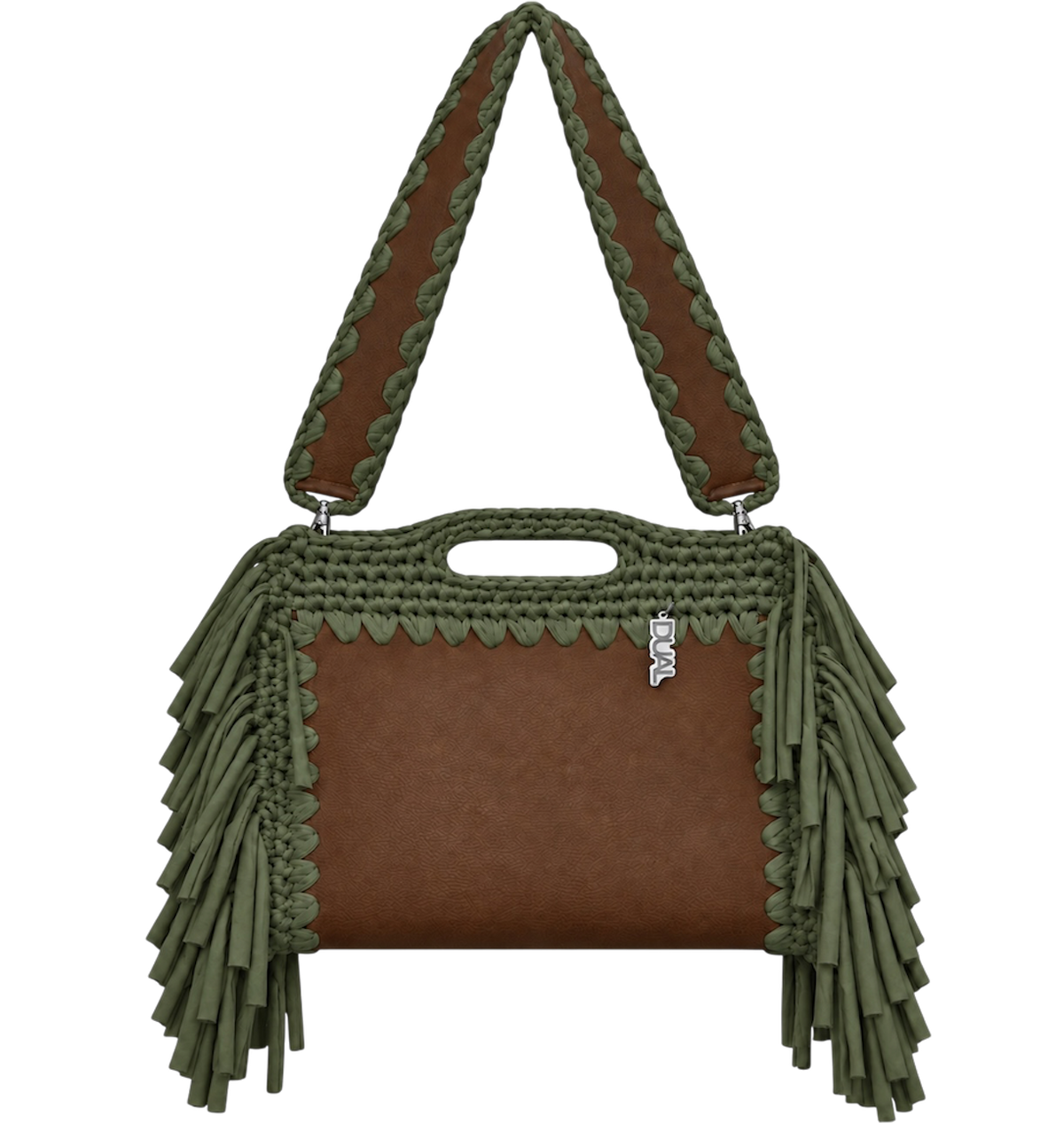 fluffy bag marrone verde