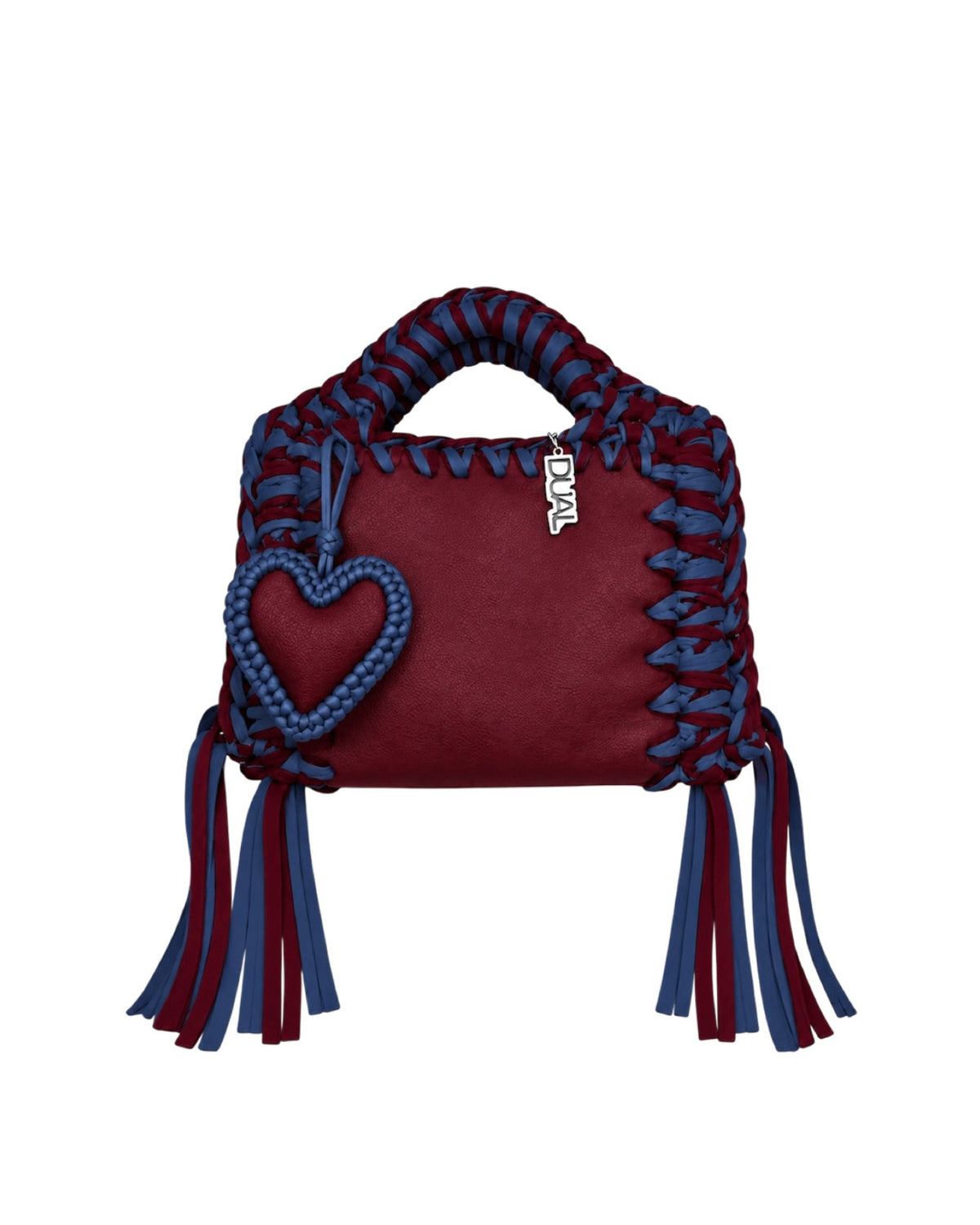 funny bicolore bordeaux blu pelle crochet 