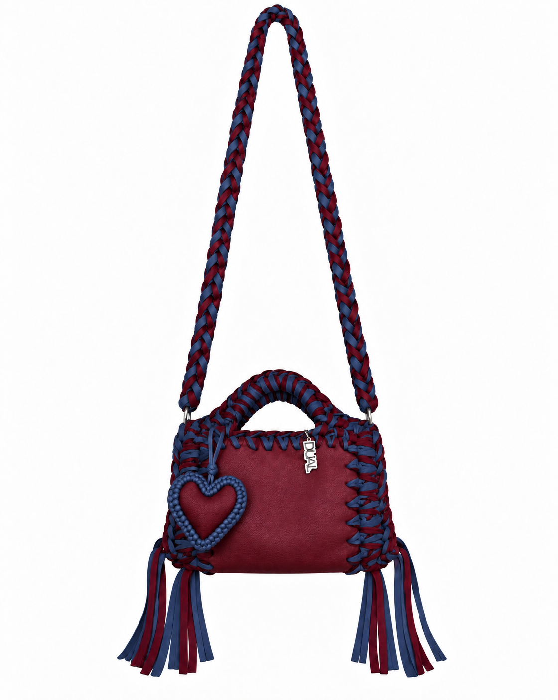 funny bicolore bordeaux blu pelle crochet 